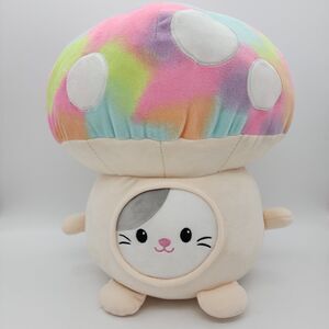 Smoochy Pals Cat Mushroom Costume Plush 15" Tie Dye Pastel Kawaii Stuffed Animal